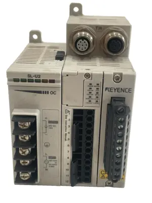 USED KEYENCE SL-R11 SAFETY CONTROL UNIT W/ SL-U2 POWER SUPPLY SLR11