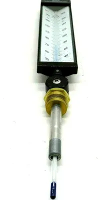 NEW WEKSLER AS5L-9-36AL GLASS THERMOMETER 9" CASE 6" STEM AS5L936AL
