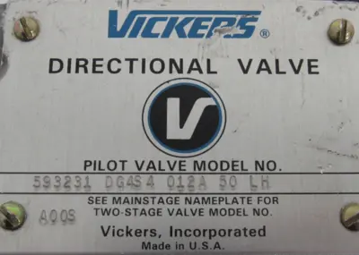 NEW VICKERS DG4S4-012A-50-LH CONTROL VALVE 593231 DG4S4012A50LH