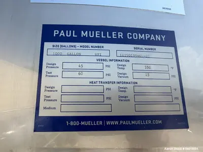 Used PAUL MUELLER _UNKNOWN_ Pressure Tanks Illinois US | Aaron Equipment #1362915