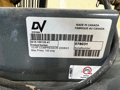 2015 DV SYSTEMS IS10-100120 Lubricated Reciprocating Air Compressors | Complete Cutting Solutions (2)