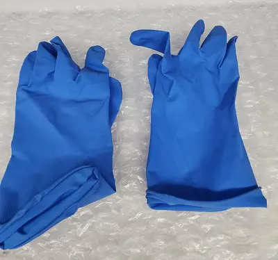 BLUE RUBBER GLOVES