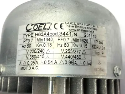 Used Coel AC Electric Motor 3-Phase 50/60Hz 201112 A.C. Motors Michigan US | Maverick Industrial Sales #1393400