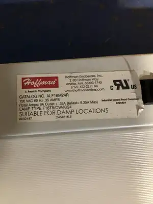 Hoffman ALF16M24R Fluorescent Electrical Enclosure Light 120VAC 24″ X 6″ X 1″