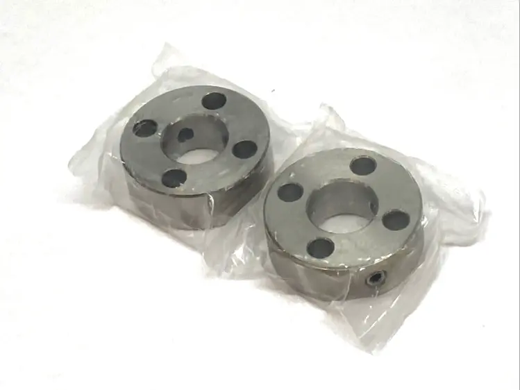 New | in-Stock MISUMI SHAFT COLLAR 15MM SET SCREW 4-HOLE NICKEL PLATED STEEL LOT OF 2 Nuts & Screws | Maverick Industrial Sales #1100155