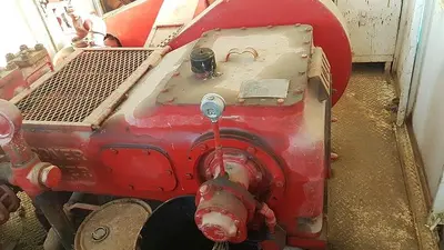 USED GARDNER DENVER PE-5Y 3X5 TRIPLEX WELL SERVICING REVERSING MUD PUMP PACKAGE