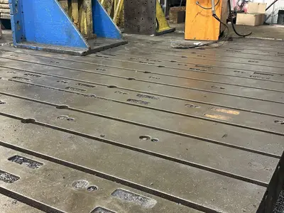 12' X 12' X 14" STEEL T-SLOTTED FLOOR PLATE: STOCK #23497