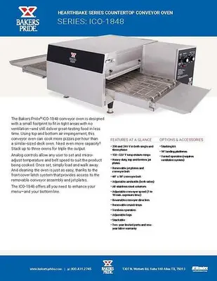 Bakers Pride Converyor Pizza Oven= electric