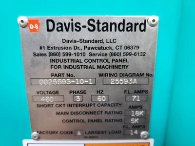 Davis Standard 1.5" Cold Feed Rubber Extruder