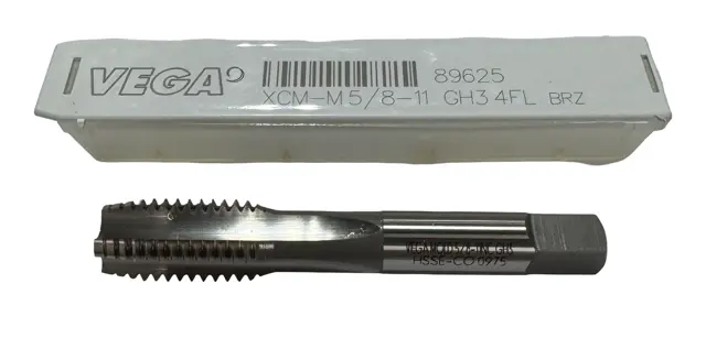 Vega 5/8"-11 Cobalt Straight Flute XCM-Mold Tap GH3 4 Flute Plug Tap