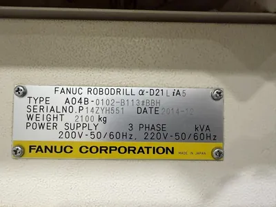USED 2014 FANUC robodrill A-D21LiA5