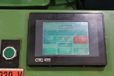 GLEBAR MODEL TF-9DHD  "MADE IN USA" CENTERLESS GRINDER
 PROGRAMMABLE BY TOUCHSCREEN CONTROL,
    AUTO INFEED & THRUFEED