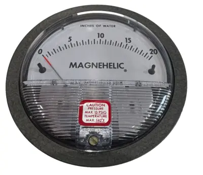 NEW DWYER 2020 MAGNEHELIC PRESSURE GAGE 0-20