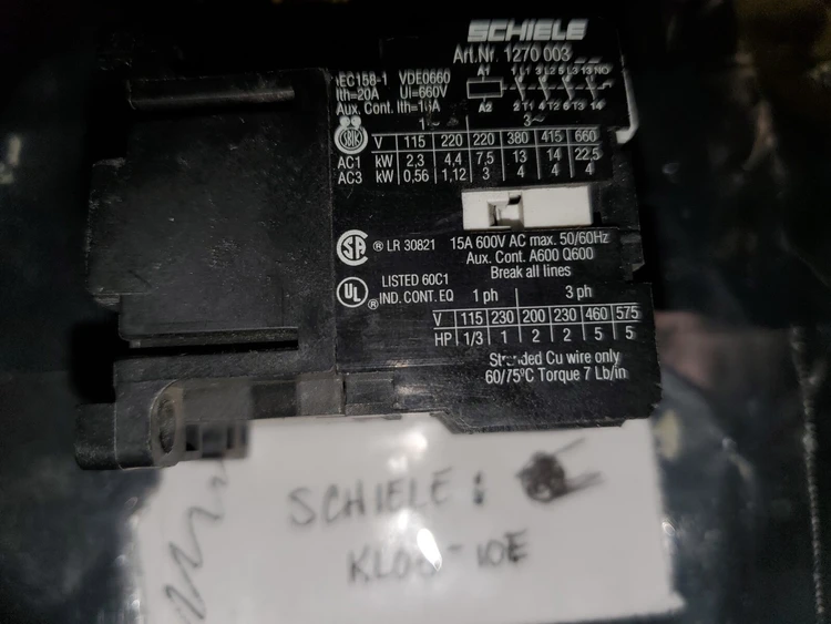 Used SCHIELE KL 05-10E Relays & Switches Arizona US | ASSET CONVERSION SPECIALISTS, INC. #306179