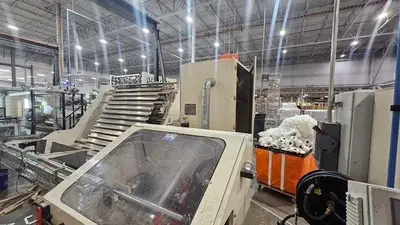 108" WIDE UNIVERSAL TISSUE TECHNOLOGY BRT/KRT REWINDING LINE W/4 LANE LOG SAW