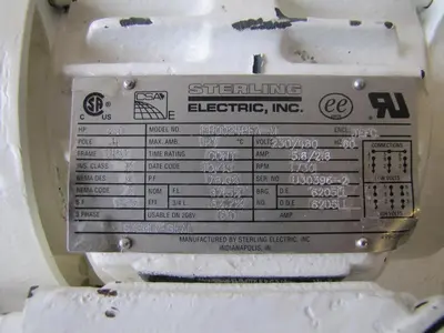 Sterling 2 HP Electric Motor 1730 RPM 230/460V 3 Phase 145T 7/8" Dia. Shaft