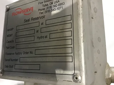 Flowserve 08PPX050314-10-B Seal Reservoir MAWP 275PSI @ 100°F