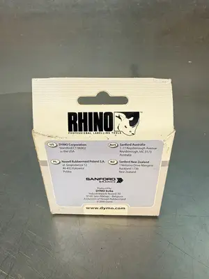Rhino 18482 9mm x 5,5m Black on White tape Polyester (3.1.1)