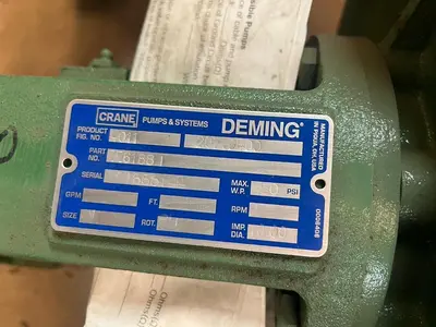Used CRANE DEMING 4011 Centrifugal Pumps Ohio US | Surplus Asset Holdings #1338372