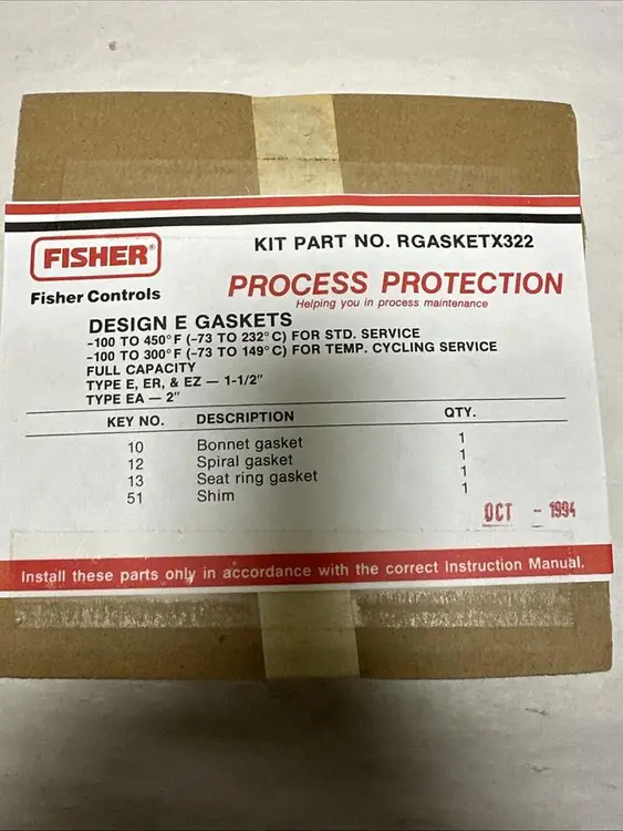 Used FISHER RGASKETX322 Pump & Valve Parts Ohio US | Surplus Asset Holdings #1240430