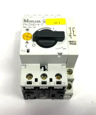 USED MOELLER TRANSFORMER-PROTECTIVE CIRCUIT BREAKER 3-POLE W/ NHI11-PKZ0