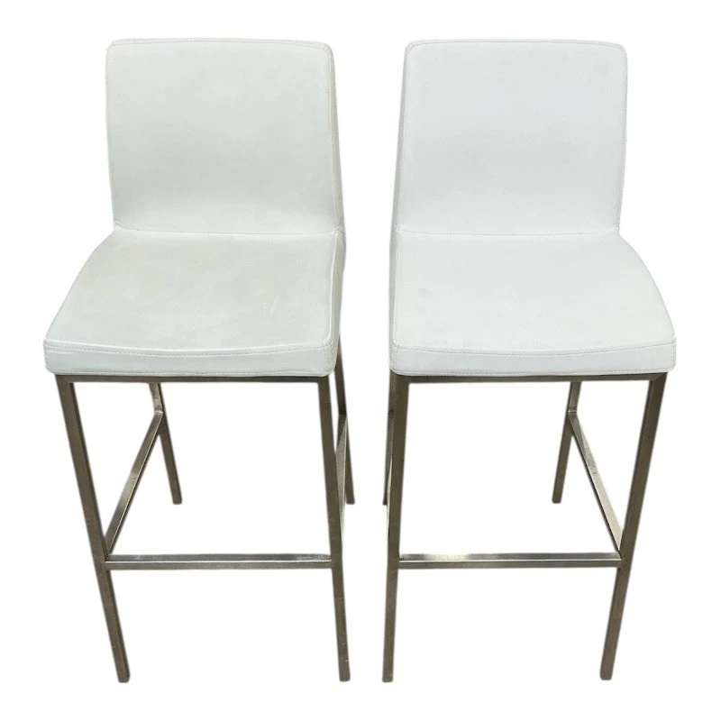 2 White Pub Stools