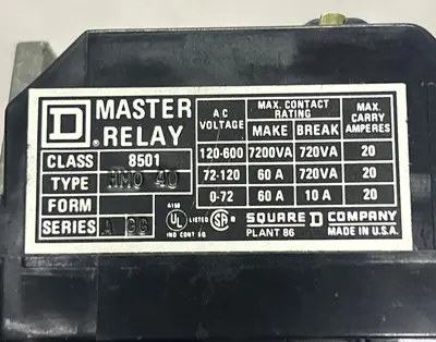 Used SQUARE D 8501-HM0-40 Miscellaneous Equipment (Electrical & Power) Ohio US | Surplus Asset Holdings #1240481