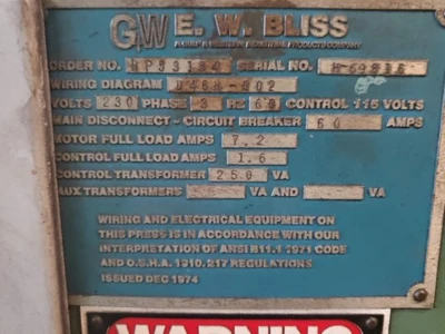 Used 1982 BLISS C-22 O.B.I. Presses New Jersey US | National Machinery Exchange #1498272