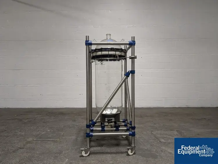 Used QVF 100 Liter QVF Glass Vacuum Receiver Stainless Steel Tanks Ohio US | Federal Equipment Company #127511