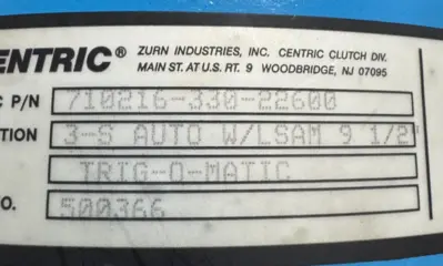 NEW ZURN / CENTRIC 710216-330-22600 3-S AUTO W/LSAM 9-1/2 TRIG-O-MATIC