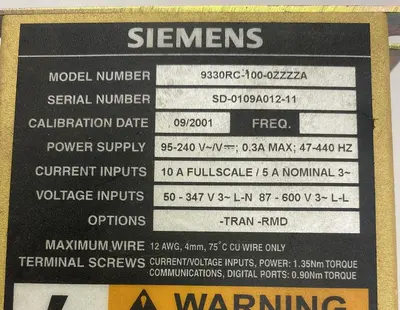 USED SIEMENS 9330RC1000ZZZZA