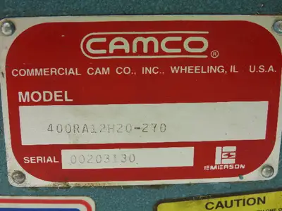 Camco 400RA12H20-270 Rotary Index Drive Gear Reducer 1" Output 12-Stop