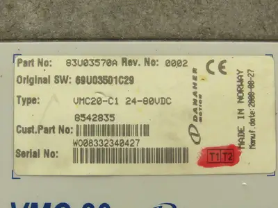 Danaher 83U03570A VMC 20 Vehicle Master Controller Rev 0002 Off E60Z-33 Forklift