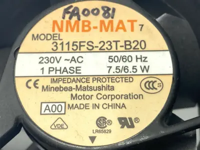 Used NMB AC Axial Cooling Fan 80mm x 80mm x 38mm 1-Phase 230V 7.5/6.5W Electronic Component Fans Michigan US | Maverick Industrial Sales #1394284