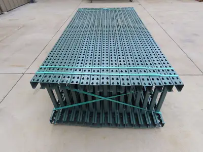 Interlake 8' x 24" Teardrop Pallet Racking Upright 3x3" Leg 23900Lb Green