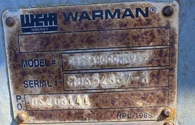 Used WEIR WARMAN 086EAHRRQMM6072 Centrifugal Pumps North Carolina US | DH Griffin Used Equipment #1383880
