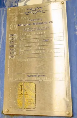 Alfa Laval AlfaVap Plate Exchanger, 4,604 Square Feet, Model AlfaVap 500-TFR