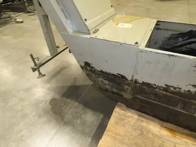 Enomoto Hinge Belt CNC Chip Conveyor 16"x 88" Infeed 46" Discharge 220V 3PH