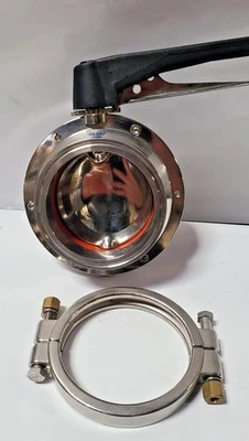 304L 4" AISI 143/11 MANUAL 2 POSITION BUTTERFLY VALVE Stainless Steel