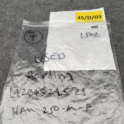 Used HARTING 19200321521 Connector Accessories California US | Davliegogo LLC #1708211