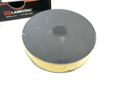 USED LABELTAC PRO MODEL HIGH PERF. 10 YEAR VINYL LABEL 1" X 150' /ROLL YELLOW
