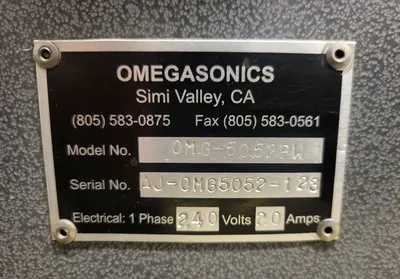 USED OMEGA SONICS 5052 PW
