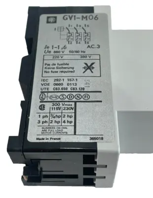 NEW TELEMECANIQUE GV1-M06 1-1.6A CIRCUIT BREAKER GV1M06