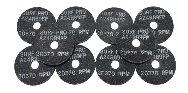 Surf-Pro 3" x 1/4" x 5/8" Grinding Wheels Type 1 24 Grit Aluminum Oxide 10 Pack