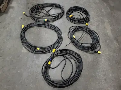 Assorted Extension Cables SOOW Power 14/3 AWG 12/3 AWG 15A 125V Lot of 5