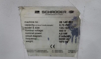 SCHROEDER FASTI-WERK 145-18/075 Plate Bending Rolls including Pinch | Mohawk Machinery (8)