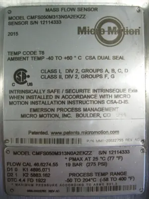 USED Micro Motion CMFS050 HM313N0A2EKZZ