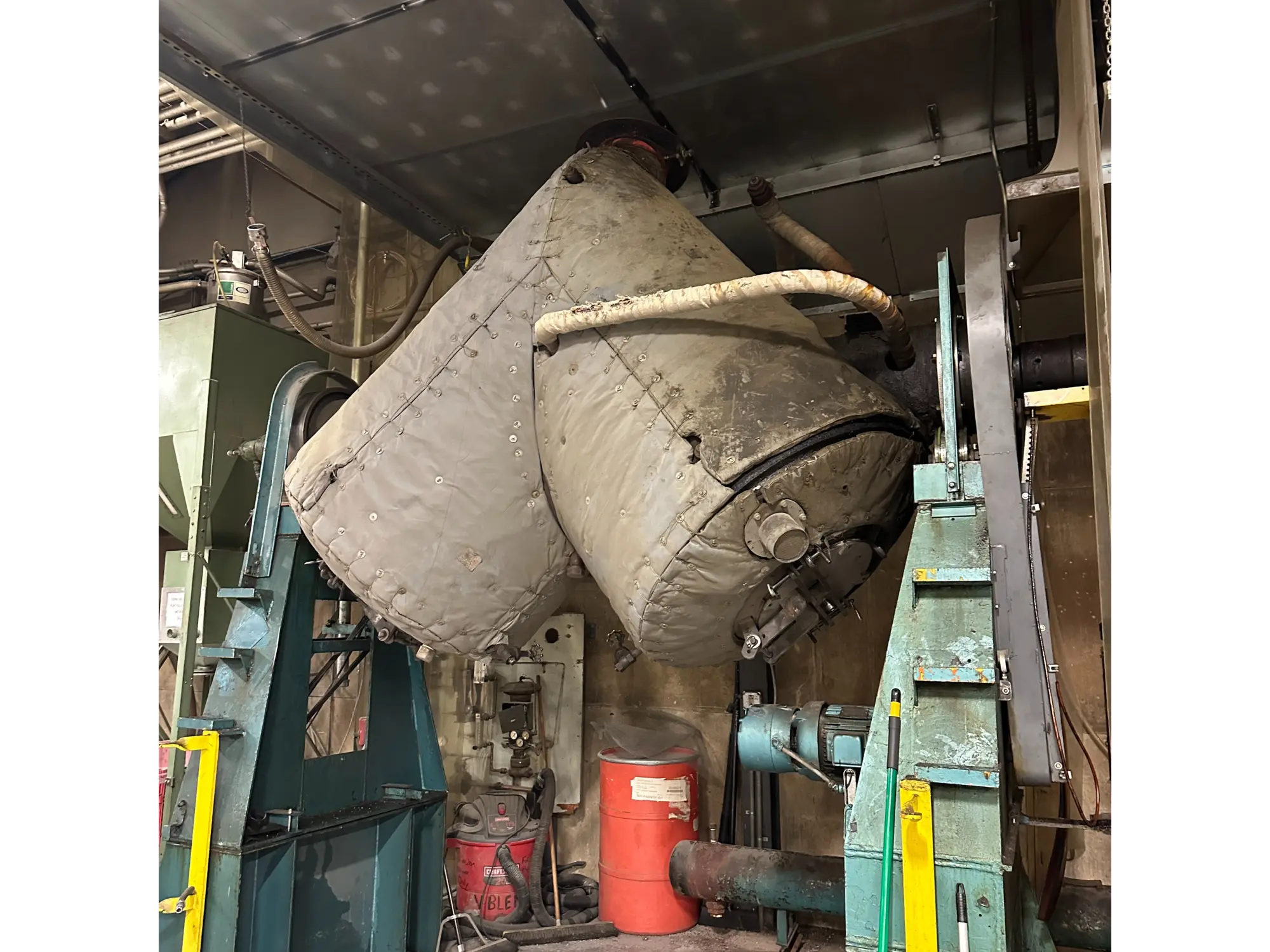 Used approximately 60 cubic foot Patterson Kelley stainless steel jacketed twin shell dry dryer / blender