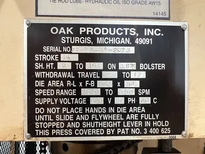 USED OAK OAK FP-2B PRESS