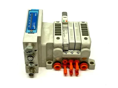 VV5QC11-03N3SDA-S | SMC  Manifold Base w/ VQC1400N-51 Solenoid - Used